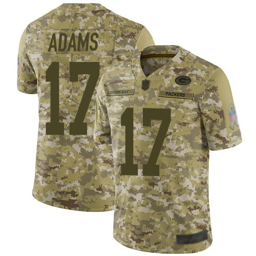 Green Bay Packers Limited Camo Men #17 Adams Davante Jersey Nike NFL 2018 Salute to Service->nfl t-shirts->Sports Accessory